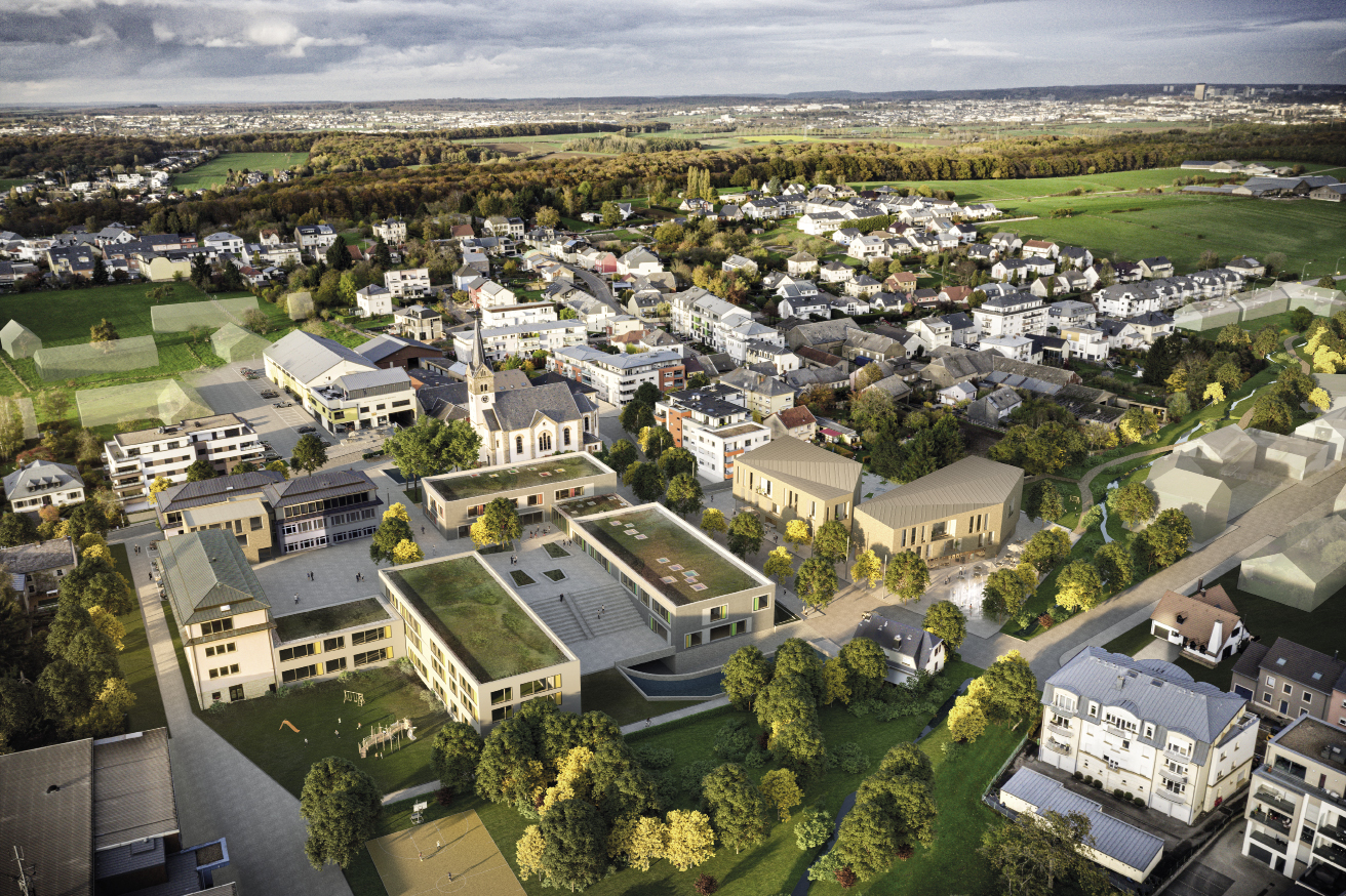 1 Plan directeur nouveau centre, Leudelange (L) Collaboration avec Ernst + Partner (D) et Schroeder & Associés S.A. (L) WW+ architektur + management s.à r.l.