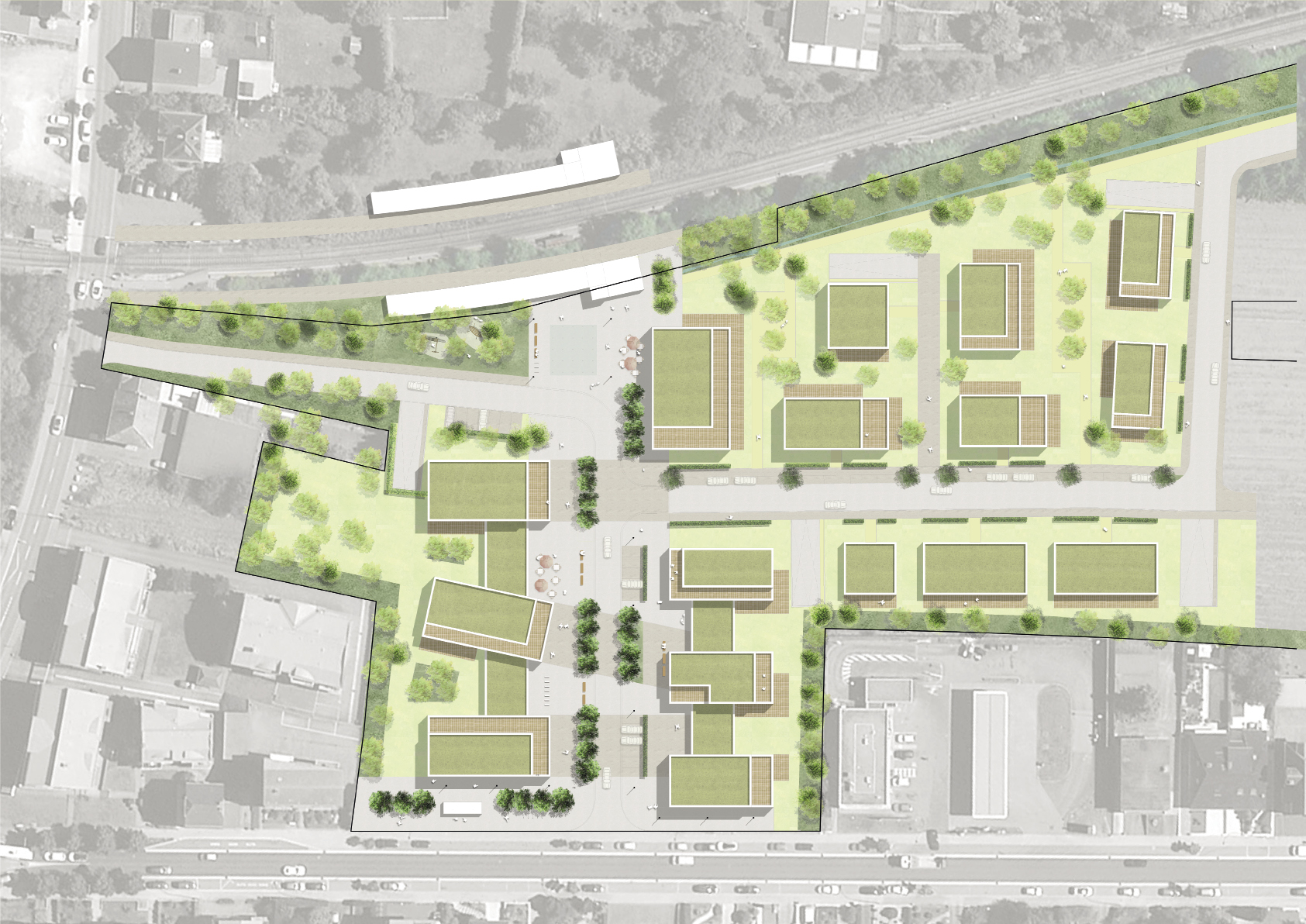 3 PAP ‚A Belleg‘, Dudelange (L) Collaboration avec Areal Landscape Architecture (L) et Schroeder & Associés S.A. (L) WW+ architektur + management s.à r.l.