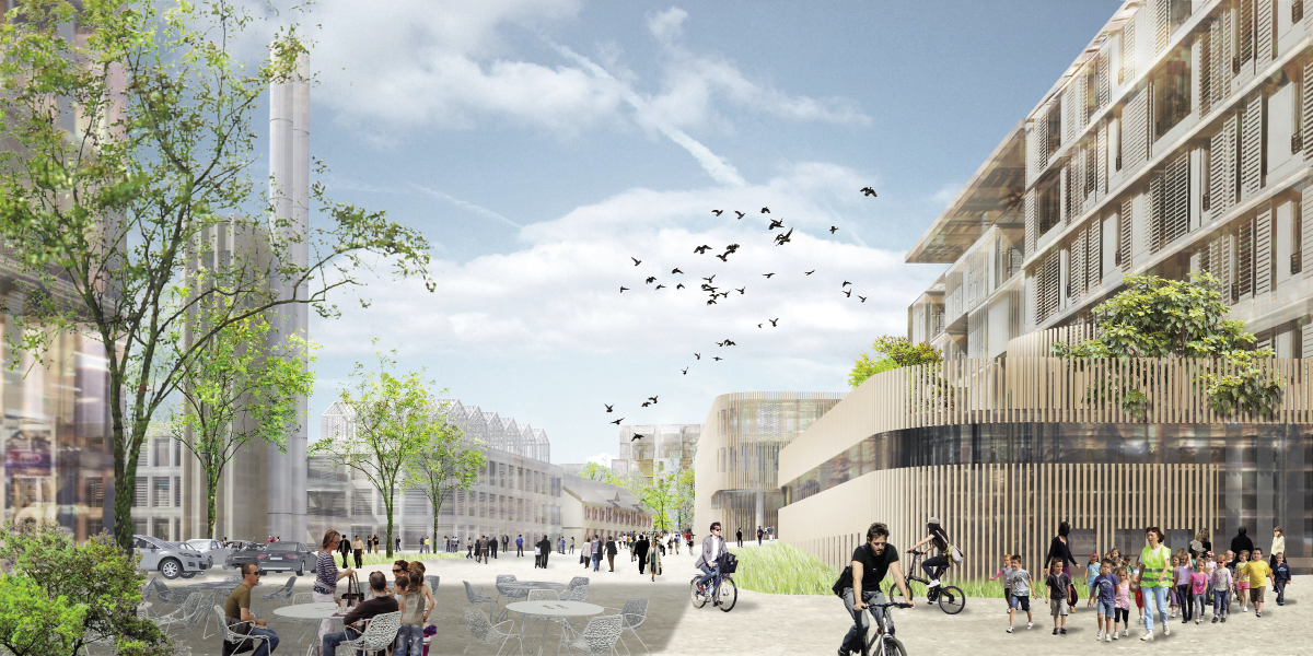 Consultation d’idées urbanistique ‘WunnquartierStade’ et consultation rémunérée en 2 phases,Luxembourg-BelairProjet finaliste parmi 5 bureaux retenus en phase 2sur 35 participants en phase 1 Fabeck Architectes ARCHITECTURE URBANISME