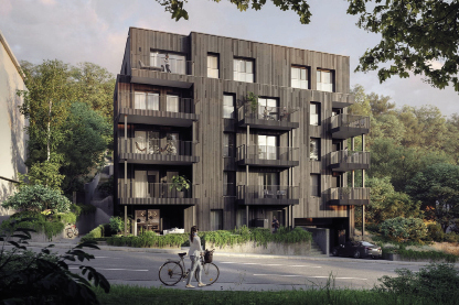 2 Construction d’un immeuble résidentiel à ossature bois, projet en cours RODOLPHE MERTENS ARCHITECTS