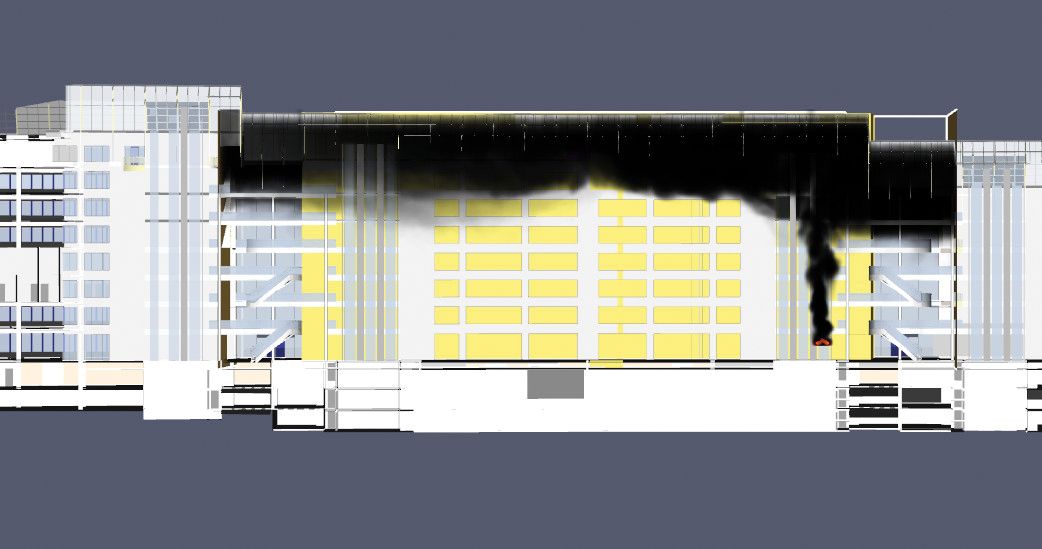 5 Immeuble administratif à Bruxelles - simulation de désenfumage ENERGIE ET ENVIRONNEMENT S.A.