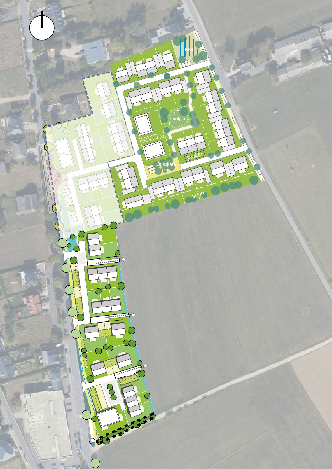 2 PAP Dellen Nord und Süd - Heffingen - städtebauliche Entwurfsskizzen mit Plan Directeur und Umsetzung in PAP’s PACT S.à R.L.BUREAU D’ÉTUDES EN AMÉNAGEMENT DU TERRITOIRE ET URBANISME